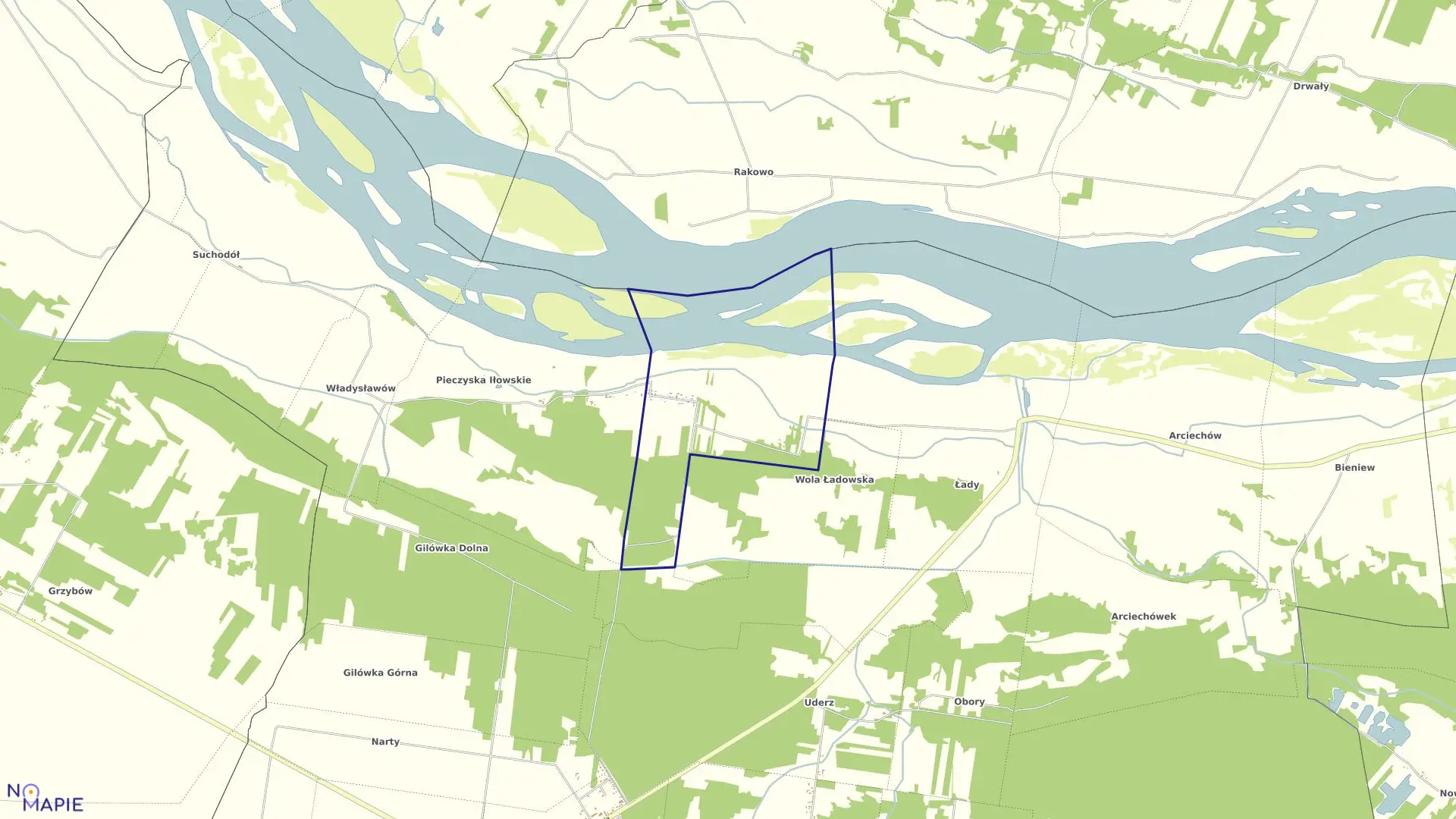 Mapa obrębu PIECZYSKA ŁOWICKIE w gminie Iłów